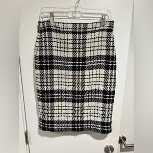Talbots Black and Cream Plaid Women's Skirt